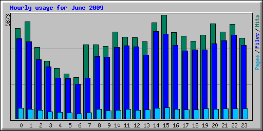 Hourly usage for June 2009