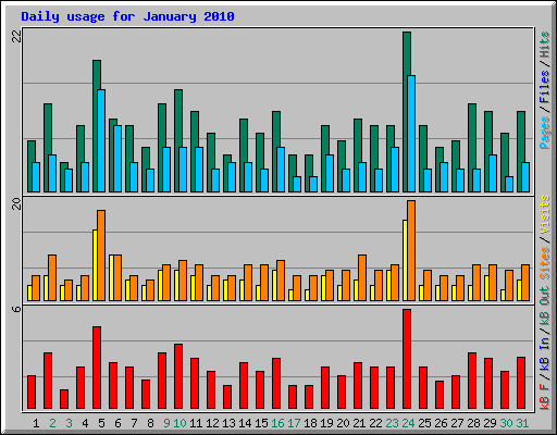 Daily usage for January 2010