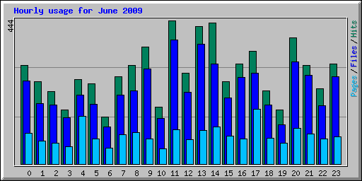 Hourly usage for June 2009