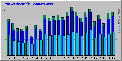 Hourly usage for January 2010