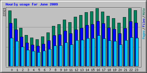 Hourly usage for June 2009