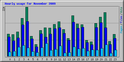 Hourly usage for November 2009