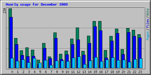 Hourly usage for December 2009