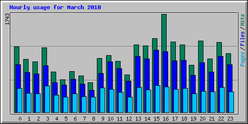 Hourly usage for March 2010