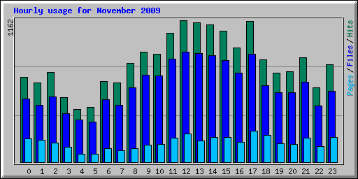 Hourly usage for November 2009